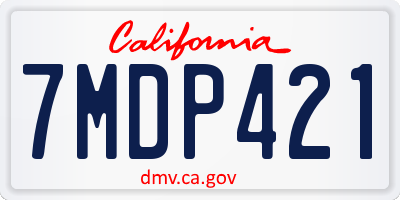 CA license plate 7MDP421