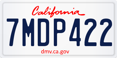 CA license plate 7MDP422