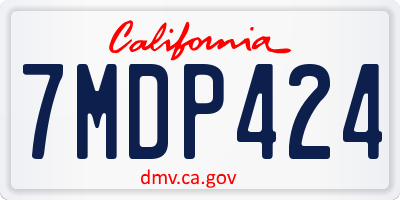 CA license plate 7MDP424