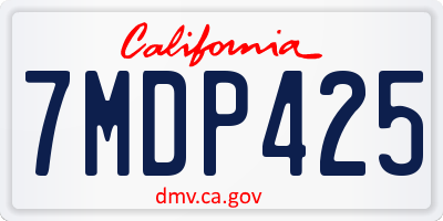 CA license plate 7MDP425