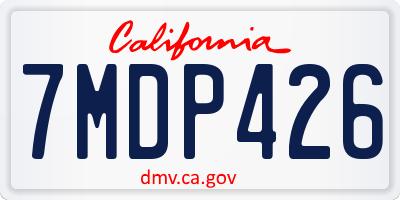 CA license plate 7MDP426