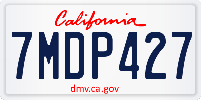 CA license plate 7MDP427