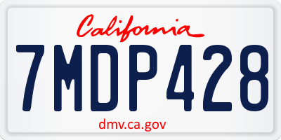 CA license plate 7MDP428