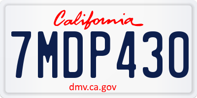 CA license plate 7MDP430