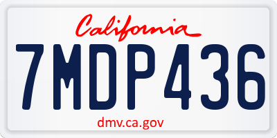 CA license plate 7MDP436