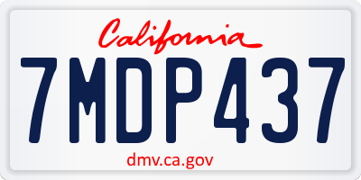 CA license plate 7MDP437