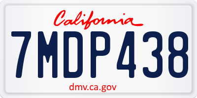 CA license plate 7MDP438