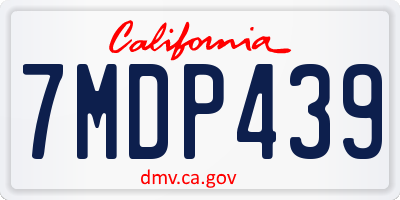 CA license plate 7MDP439