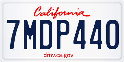 CA license plate 7MDP440