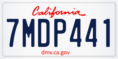 CA license plate 7MDP441