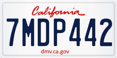 CA license plate 7MDP442