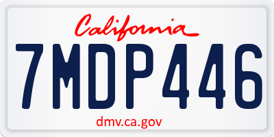 CA license plate 7MDP446