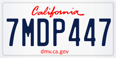 CA license plate 7MDP447