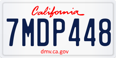 CA license plate 7MDP448