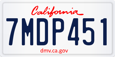CA license plate 7MDP451