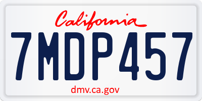CA license plate 7MDP457