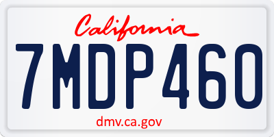 CA license plate 7MDP460