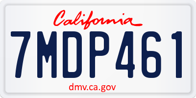 CA license plate 7MDP461