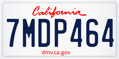 CA license plate 7MDP464