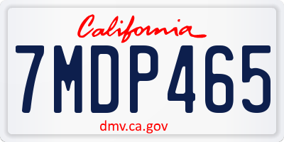 CA license plate 7MDP465