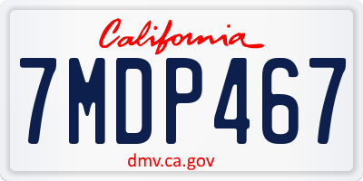 CA license plate 7MDP467