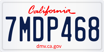 CA license plate 7MDP468