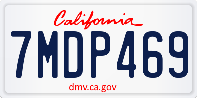 CA license plate 7MDP469