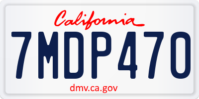 CA license plate 7MDP470