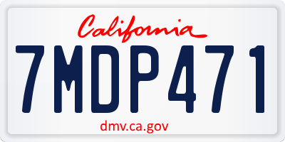CA license plate 7MDP471