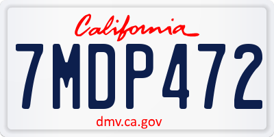 CA license plate 7MDP472