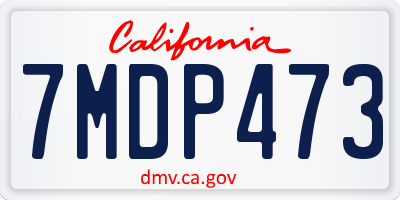 CA license plate 7MDP473