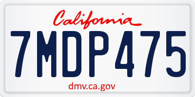 CA license plate 7MDP475