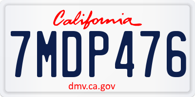 CA license plate 7MDP476