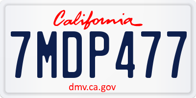 CA license plate 7MDP477