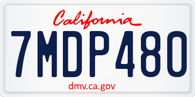 CA license plate 7MDP480