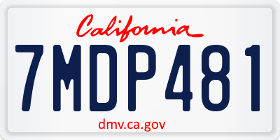 CA license plate 7MDP481