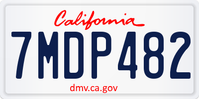 CA license plate 7MDP482