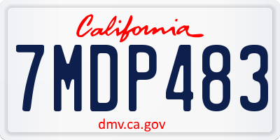 CA license plate 7MDP483
