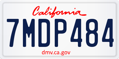 CA license plate 7MDP484