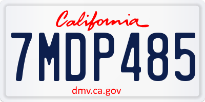 CA license plate 7MDP485