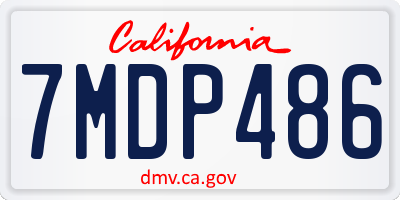 CA license plate 7MDP486