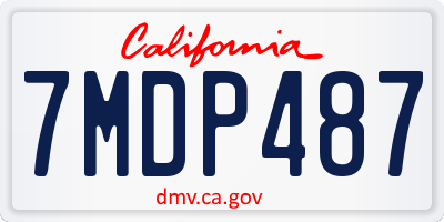 CA license plate 7MDP487