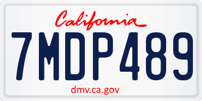 CA license plate 7MDP489