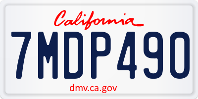 CA license plate 7MDP490