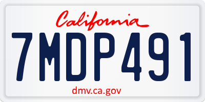 CA license plate 7MDP491