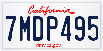 CA license plate 7MDP495