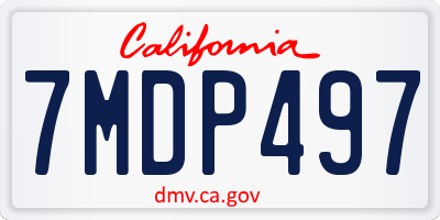 CA license plate 7MDP497