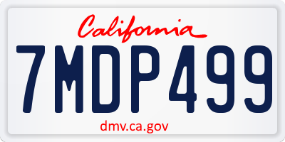 CA license plate 7MDP499