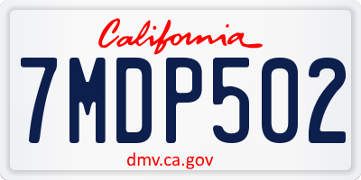 CA license plate 7MDP502