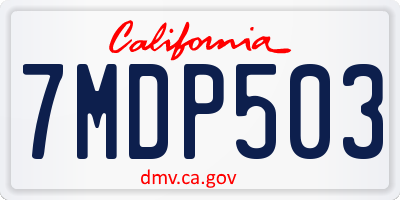 CA license plate 7MDP503